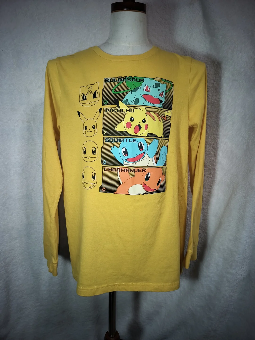 Youth Yellow Pokemon Graphic Long-Sleeve Tee for Kids.     KS 24